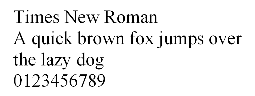 Fuente Times New Roman HTML tipo de letra para web